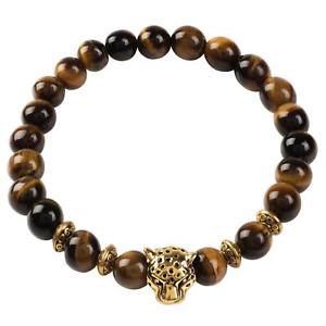 【送料無料】ブレスレット アクセサリ— ブラウンキャッツアイサイズゴールドタイガーmens gemstone leopard brown tigers eye one size boxed gift gold latelita tiger|hokushin