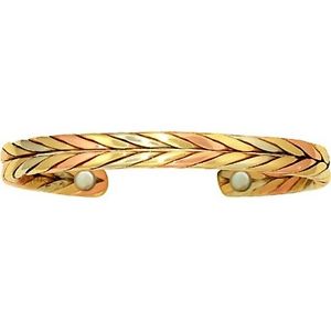 【送料無料】ブレスレット アクセサリ― セルジオブレスレットアメリカカフwheat sergio lub copper magnetic therapy bracelet made in usa cuff magnets