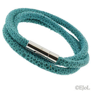 【送料無料】ブレスレット　アクセサリ―　レディースターコイズグリーンレザーラップブレスレットバッグwomens turquoise green 3 row 4mm leather wrap bracelet gift bag 19cm charm 16,775円