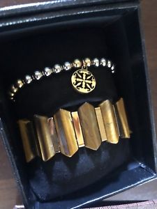【送料無料】ブレスレット　アクセサリ―　ボックスカフキャッツアイブレスレットビーズブランドbrand in box rustic cuff tigers eye stretchy bracelets beaded never worn