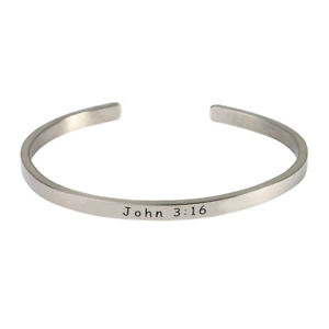 【貨物輸送無料】腕輪 付属品― スターリングカフスブレスレットジョン316 womens bible verse sterling silver engraved cuff bracelet  john 316