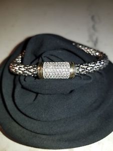 【貨物輸送無料】腕輪 付属品― スターリングしろがね色ｋゴールドストーンレディースクリアブレスレット925 sterling silver 14k gold clear stone cz ladies bracelet 8