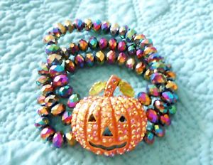 【貨物輸送無料】腕輪 付属品― カボチャブレスレットハロウィーンストレッチkirks folly starlight pumpkin stretch bracelet  goldtone  halloween