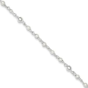 【貨物輸送無料】腕輪 付属品― スターリングシルバーインチブレスレット925 sterling silver 10 inch freshwater cultured pearl ankle bracelet