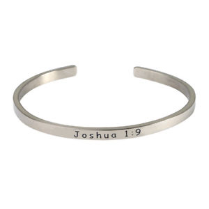 【貨物輸送無料】腕輪 付属品― スターリングシルバーカフブレスレットジョシュアwomens bible verse sterling silver engraved cuff bracelet  joshua 19