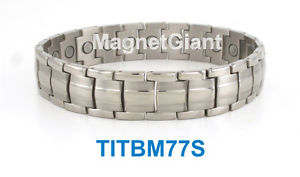 【貨物輸送無料】腕輪 付属品― クールメンズチタニウムブレスレットガウスcool  high power mens magnetic titanium bracelet 5000 gauss magnets titbm77s