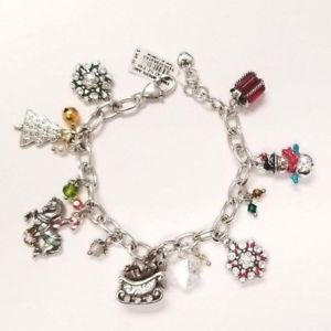 【貨物輸送無料】腕輪 付属品― ブライトンクリスマスブレスレットバトンドルbrighton winter wonderland christmas charm bracelet, nwt jb9342 98