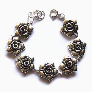 【貨物輸送無料】腕輪 付属品― ブレスレットフラワースターリングシルバーインチbracelets flower sterling silver length 75 inch