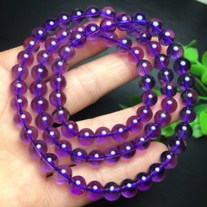 【貨物輸送無料】腕輪 付属品― アメジストクリスタルビーズラウンドストレッチブレスレット listing7375粍 genuine natural amethyst quartz crystal beads 3 round stretch bracelet