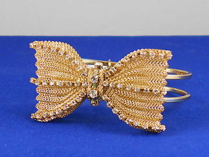 【貨物輸送無料】腕輪 付属品― ジョンソンアンカーメッシュクリスタルスイングボウブレスレットドルbetsey johnson goldtone anchors away mesh bow crystal hinged bow bracelet 65