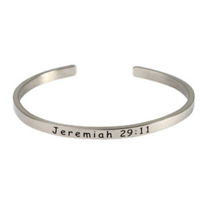 【貨物輸送無料】腕輪 付属品― スターリングカフスブレスレットエレミヤ2911 womens bible verse sterling silver engraved cuff bracelet  jeremiah 2911