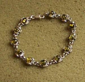 【貨物輸送無料】腕輪 付属品― シルバーバルトグリーンアンバーブレスレットsilver 925*  baltic  green    amber  bracelet women
