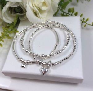 【貨物輸送無料】腕輪 付属品― スターリングシルバーストレッチスタッキングァーセットブレスレット