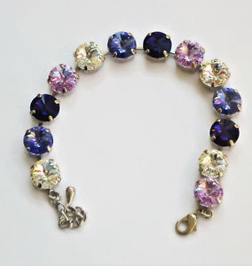 【貨物輸送無料】腕輪 付属品― スワロフスキークリスタルテニスブレスレットミリマルチカラーパープルswarovski crystal tennis bracelet 10粍 rivoli fancy stones multicolour purple