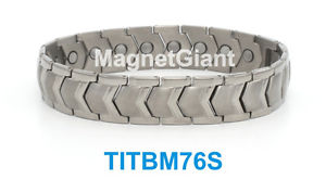 【貨物輸送無料】腕輪 付属品― シルバーメンズチタニウムブレスレットガウスsilver  high power mens magnetic titanium bracelet 5000 gauss magnets