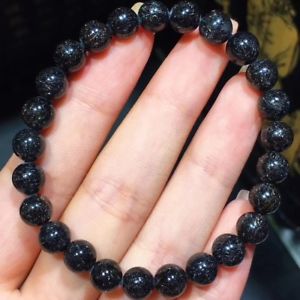 【貨物輸送無料】腕輪 付属品― ナチュラルブラックシルバールチルビーズブレスレット