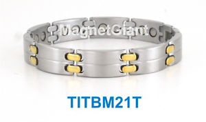 【貨物輸送無料】腕輪 付属品― ゴールドメンズチタニウムブレスレットガウスgold amp; silver  high power mens magnetic titanium bracelet 5000 gauss magnets