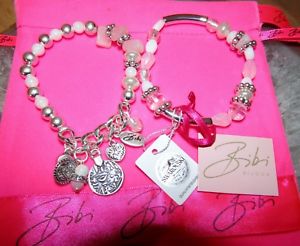 【貨物輸送無料】腕輪 付属品― ビビビーズプラスビビピンクタグポーチbibi bijoux beaded twinset breacelets plus bibi bijoux pink pouch  with tags