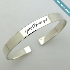 【貨物輸送無料】腕輪 付属品― カスタムブレスレットリングカフパーソナライズcustom elvish engraved bracelet  lord of the rings cuff  id personalized gift