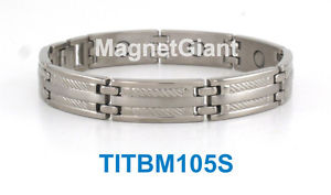 【貨物輸送無料】腕輪 付属品― クールメンズチタニウムブレスレットガウスシルバーcool  high power mens magnetic titanium bracelet 5000 gauss magnets silver
