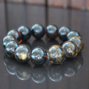 【貨物輸送無料】腕輪 付属品― バルトビーズブレスレットダークbaltic amber beads bracelet 36 gr dark genuine
