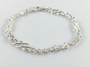 【送料無料】ブレスレット　アクセサリ―　スターリングシルバーレディースセルティックソリッドブレスレット925 sterling silver ladies celtic solid bracelet 75 hallmarked