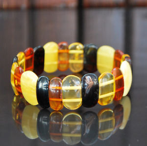 【貨物輸送無料】腕輪 付属品― バルトブレスレットマルチカラーbaltic amber bracelet multicolor natural 100 genuine
