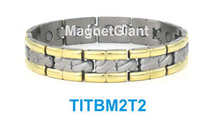 【貨物輸送無料】腕輪 付属品― ゴールドメンズチタニウムブレスレットガウスgold amp; silver  high power mens magnetic titanium bracelet 5000 gauss magnets