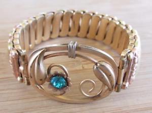 【貨物輸送無料】腕輪 付属品― ローズゴールドアクセントストレッチブレスレットyellow amp; rose gold filled stretch bracelet with teal stone accent ~ 3e6050
