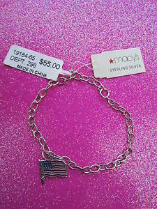 【貨物輸送無料】腕輪 付属品― スターリングシルバーアメリカブレスレット925 sterling silver usa flag bracelet