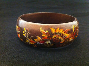 【貨物輸送無料】腕輪 付属品― ブレスレットフェニックスリバイバルwood hand painted bracelet  phoenix revival signed 2011