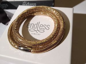 【貨物輸送無料】腕輪 付属品― エンドレスロペスゴールデンブレスレットシルバークラスプendless jlopez 40糎 golden reptile bracelet double strand silver clasp  rrp 65