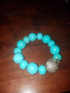【貨物輸送無料】腕輪 付属品― ターコイズストレッチブレスレットpeyote bird sterling turquoise stretch bracelet