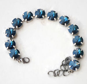 【貨物輸送無料】腕輪 付属品― スワロフスキーテニスmontana 10mmrivoliswarovski crystal tennis bracelet blue montana 10粍 rivoli fancy stones