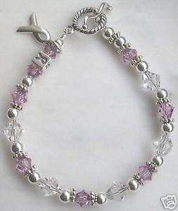 【貨物輸送無料】腕輪 付属品― シルバークリスタルブレスレットsilver amp; crystal testicular cancer awareness  bracelet