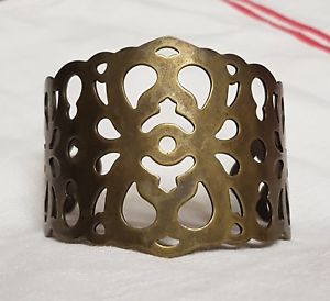 【送料無料】ブレスレット　アクセサリ―　ブレスレットカフメートルold jewel bracelet cuff open fretwork brass 150m