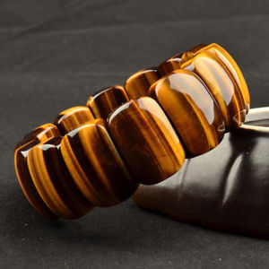 【貨物輸送無料】腕輪 付属品― トラビーズブレスレット listinggenuine natural yellow tigers eye gemstone rectangle beads bracelet aaaa 25粍