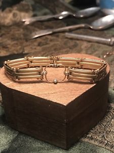 【貨物輸送無料】腕輪 付属品― アンティークケシストレッチブレスレットカフス1920antique rolled gold seed pearl stretch bracelet cuff 1920’s