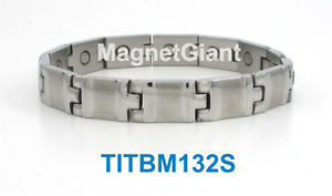 【貨物輸送無料】腕輪 付属品― 力強さmensチタン5000Gscool high power mens magnetic titanium bracelet 5000 gauss magnets silver