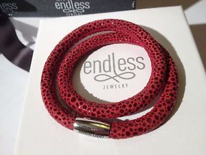 【貨物輸送無料】腕輪 付属品― エンドレスロペスレッドブレスレットシルバークラスプendless jlopez 40糎 red reptile bracelet double strand silver clasp  rrp 65
