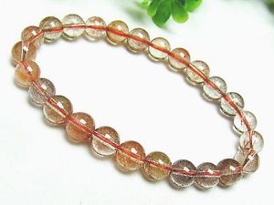 【貨物輸送無料】腕輪 付属品― 8粍レッドルチルブレスレットgift bl31608粍 natural golden red rutilated quartz round beads stretch bracelet gift bl3160