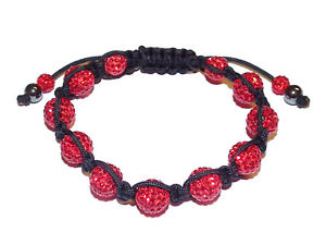 【貨物輸送無料】腕輪 付属品― キャンディレッドクリスタルブレスレット￥candy bling red crystal amp; hematite friendship bracelet  rrp 80