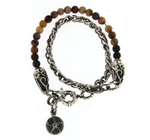 【送料無料】ブレスレット　アクセサリ―　ダブルチェーンrefbra04031ブレスレットportonovoストーンbracelet portonovo stone double tour agate diverse and chain refbra04031 16,546円