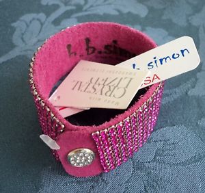 【貨物輸送無料】腕輪 付属品― サイモンピンクスワロフスキークリスタルカフブレスレットドルbb simon pink swarovski crystal cuff bracelet  140 authentic