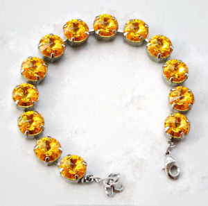 【貨物輸送無料】腕輪 付属品― スワロフスキークリスタルテニスブレスレットイエローヒマワリミリswarovski crystal tennis bracelet yellow sunflower 10粍 rivoli fancy stones