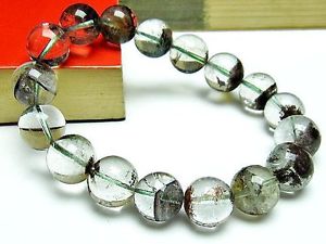 【貨物輸送無料】腕輪 付属品― 135粍 3a腕輪gift bl1343135粍 3a natural clear green phantom quartz crystal round bracelet gift bl1343