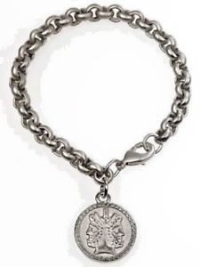 【貨物輸送無料】腕輪 付属品― エトルリアヤヌスブレスレットピューターアンプetruscan two sided 1 charm janus bracelet 75  silver plated pewter amp; brass