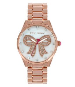 【貨物輸送無料】腕輪 付属品― ジョンソンアナログnwt betsey johnson analog watch womens motherofpearl amp; crystal bow