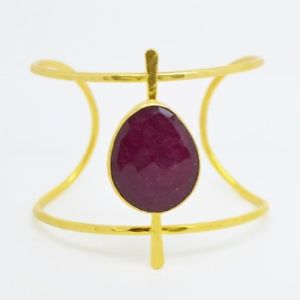 【貨物輸送無料】腕輪 付属品― カフブレスレットハンドメイドaylas semi precious gem stone ottoma gold plated cuff bracelet agate handmade