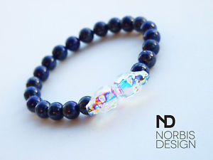 【貨物輸送無料】腕輪 付属品― 69インチスワロフスキーダブルブレスレットmens lapis lazuli double skull bracelet with swarovski crystal 69inch elastic
